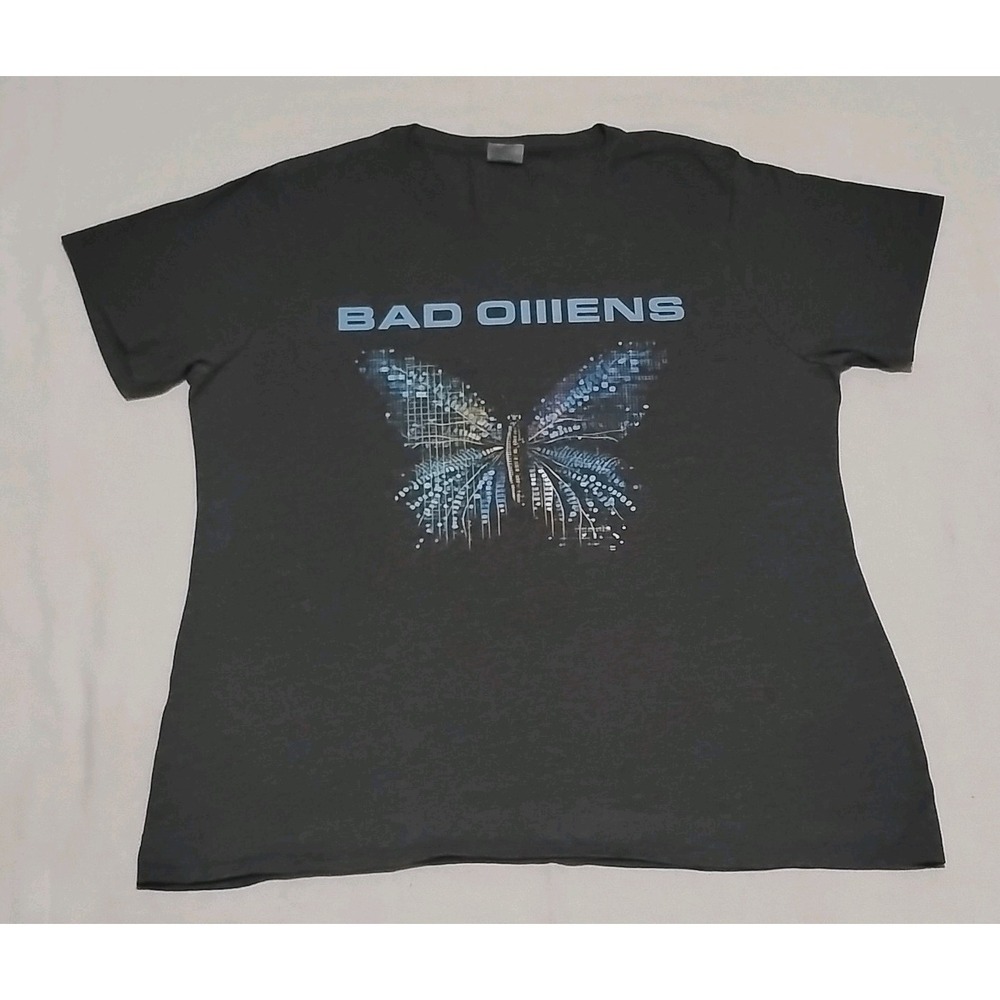Bad Omens Band Butterfly Matrix Graphic T-Shirt Women's XL Dark Heather Grey